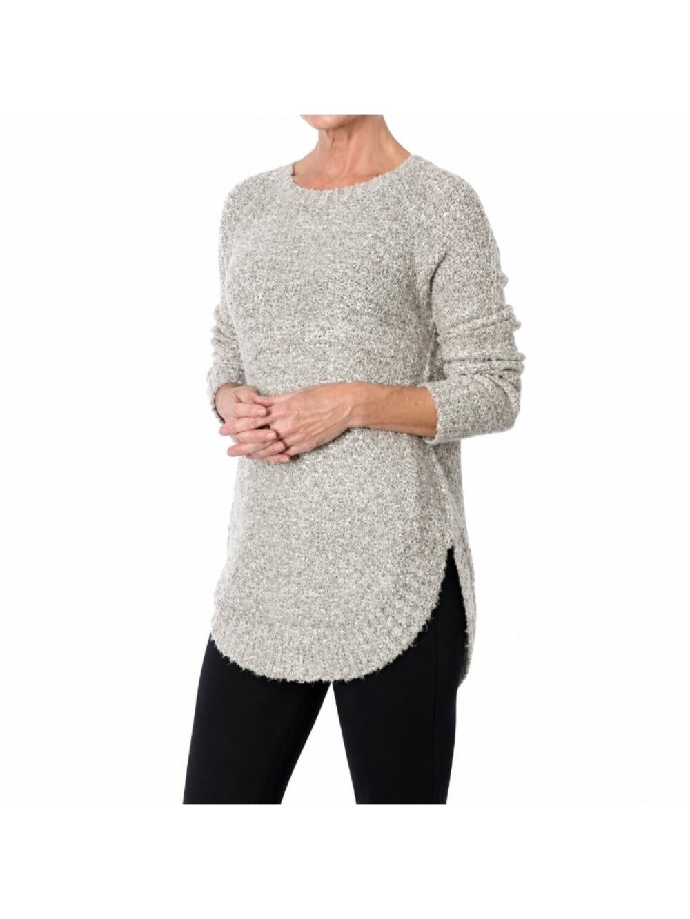 NEW Nina Leonard Sand Tunic Pullover Sweater - Medium